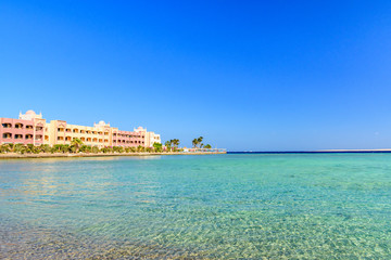 Panoramic view on a Red sea. Summer vacation