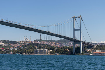 15 July Martyrs Bridge over Bosporus in city of Istanbul