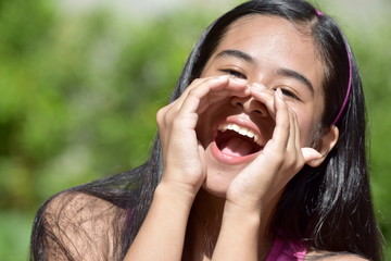 An A Beautiful Minority Female Shouting