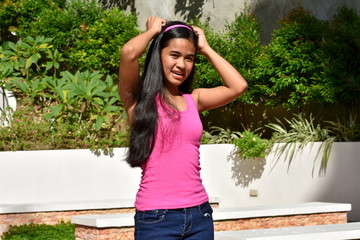 An A Female Youngster Under Stress