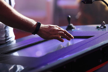 operator using touch screen