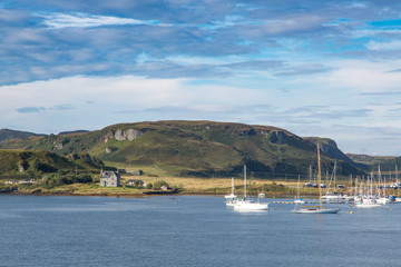 Fototapeta premium Sailboats in the Harbor of Oban, Scotland