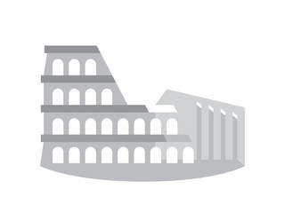 The Colosseum (Coliseum), also known as The Flavian Amphitheater, Rome, Italy. Stylized drawing.