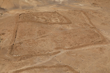 Remains of a Roman Fort on the Hills Below Masada Plateau, Israel