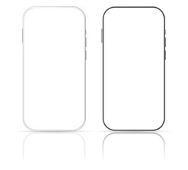 Smartphone mockup screen. Vector design template. Mobile phone frame with blank display