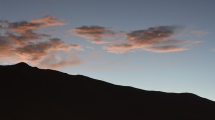 sunset in mountains