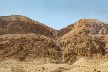 Caves Carved Into the Hills, Qumran National Park, Israel