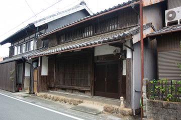 Townscape of Futagawa station on old Tokaido road in Toyohashi city, Aichi prefecture, Japan.