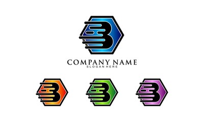 Abstract B set template logo