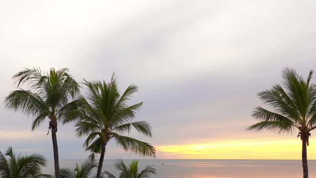 Sunset at an exotic island destination.