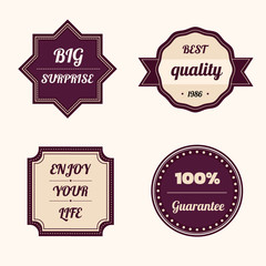 Retro badges banner and label.purple badge on background