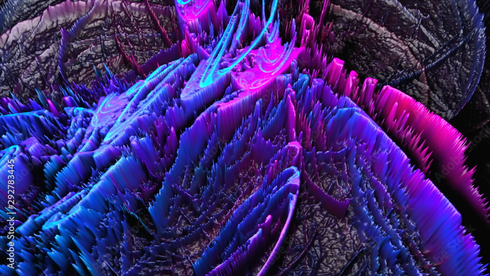 Poster bright topographic modern 3d surface, 3d rendering, computer generating background