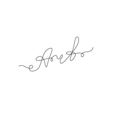 Art word continuous line drawing, hand lettering small tattoo, print for clothes, emblem or logo design, one single line on a white background, isolated vector illustration.