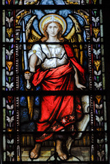Fototapeta na wymiar saint Michael stain glass