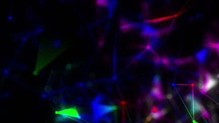 Obraz premium Abstract Polygonal Space Background with Connecting Dots and Lines. 3d rendering