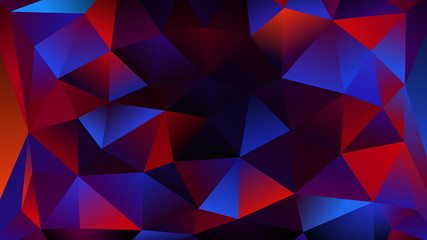 Triangulation shapes - triangles mosaic lights with shiny sparkles, 3d rendering background, computer generated
