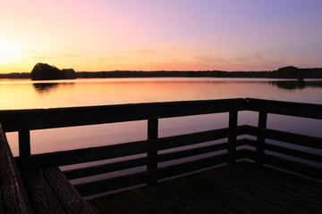 dock at sunset
