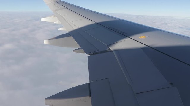 View from plane window dat high altitude