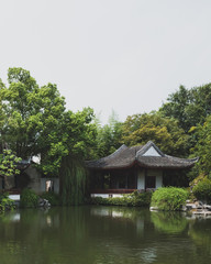 Fototapeta na wymiar Traditional Chinese garden in old town Tongli, Jiangsu, China