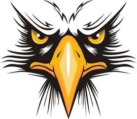Eagle head logo for t-shirt, Hawk mascot Sport wear typography emblem graphic, athletic apparel stamp.