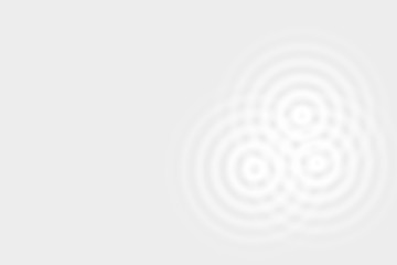 Abstract white circle ring effect with sound waves oscillating on light gray background
