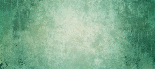 Fototapeta na wymiar Old blue green background with distressed vintage texture and dark border grunge 