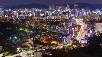 View of Seoul  South Korea  at night