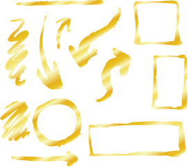 Illustration of a Gold sign written with a brush