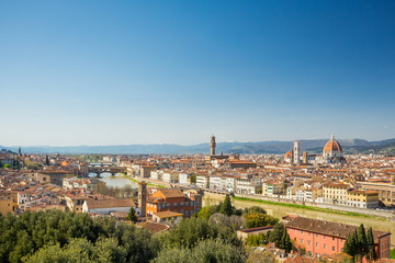 Fototapeta na wymiar Florence, Italy. Panoramic view of the city and Arno river
