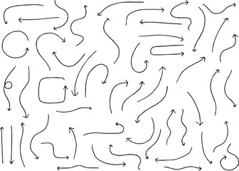 Black Simple thin arrow variation illustration set