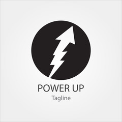 Arrow UP lightning Electric power logo, icons, template - vector eps 10