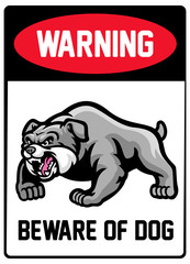 warning sign beware of dog