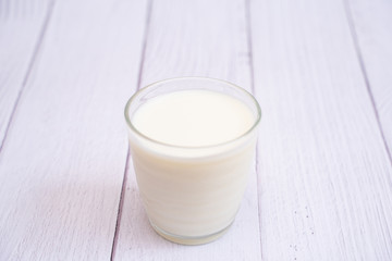 close up fresh milk in glass