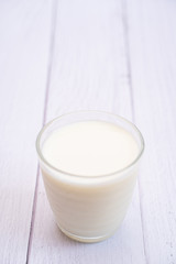 close up fresh milk in glass