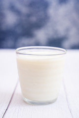 close up fresh milk in glass