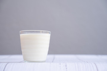 close up fresh milk in glass