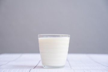 close up fresh milk in glass