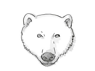 Polar Bear Cartoon Retro Drawing