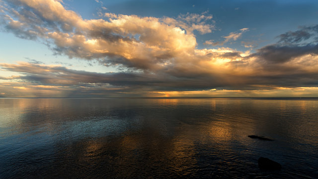 sunset on the lake