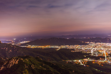 View of Seoul  South Korea  at night