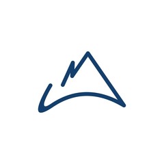 Mountain Outline Abstract Minimalist Icon Logo Design Template Element Vector