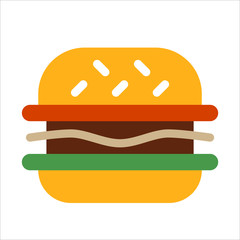 burger icon concept illustration with flat style