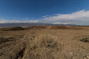 Night view of Artist's Drive loop overlooking Death Valley