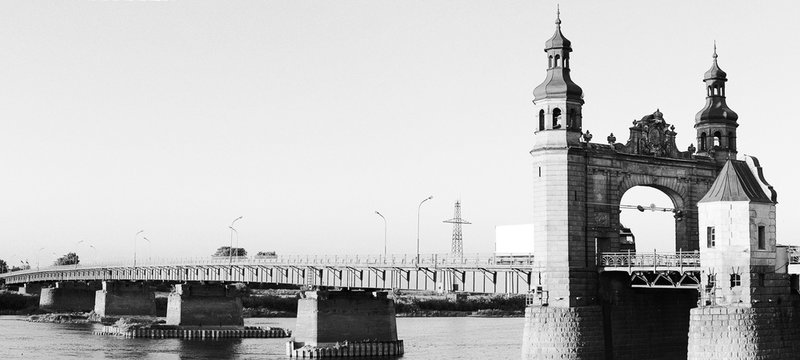 SOVETSK, KALININGRAD REGION, RUSSIA - SEPTEMBER 16, 2014: The bridge of the queen Louise, the boundary automobile bridge through the river Neman in the city of Sovetsk, the Kaliningrad region