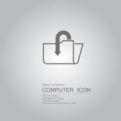 Vector drawn folder icon. Isolated on grey background.