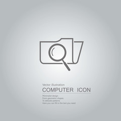 Obraz premium Vector drawn folder icon. Isolated on grey background.