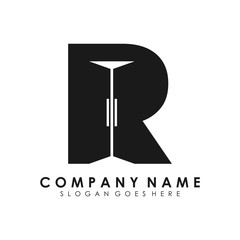 abstract initial letter R logo design template