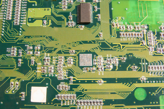 Electronic circuit board part of electronic machine component concept technology of computer circuit hardware