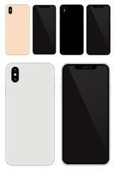 Realistic black mobile phone.