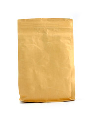 Natural craft coffee bean pack for logo mockup with white background. organic packaging design mock...